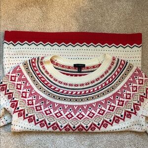 Talbots Lamb’s Wool Fair Isle Crew Neck Sweater